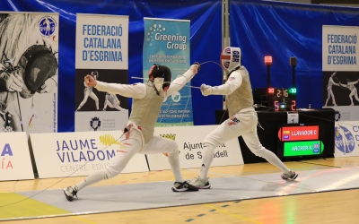 Llavador i Archer competint a la final de la Copa del Món | Club d'Esgrima Sabadell